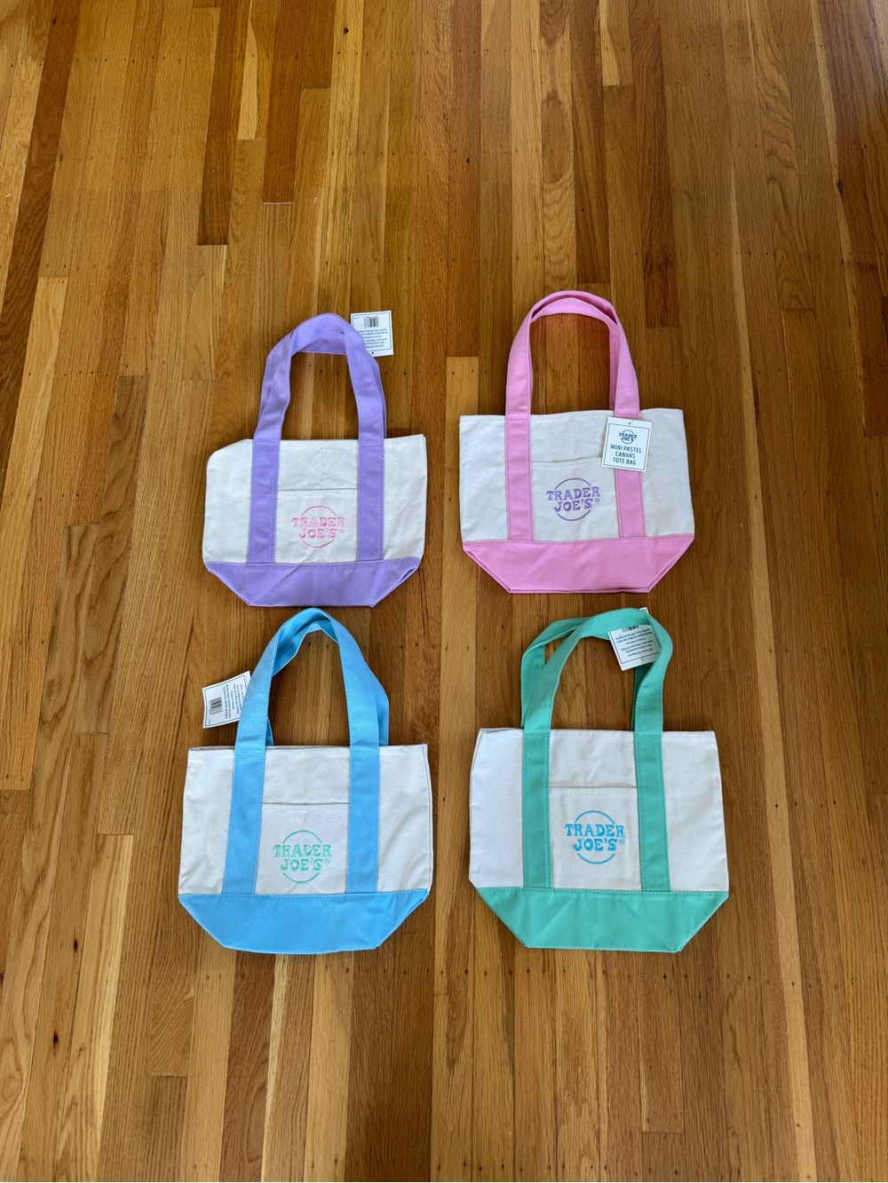 Trader Joe's Canvas Tote Bag - Pink, Lavender, Blue, Green Options